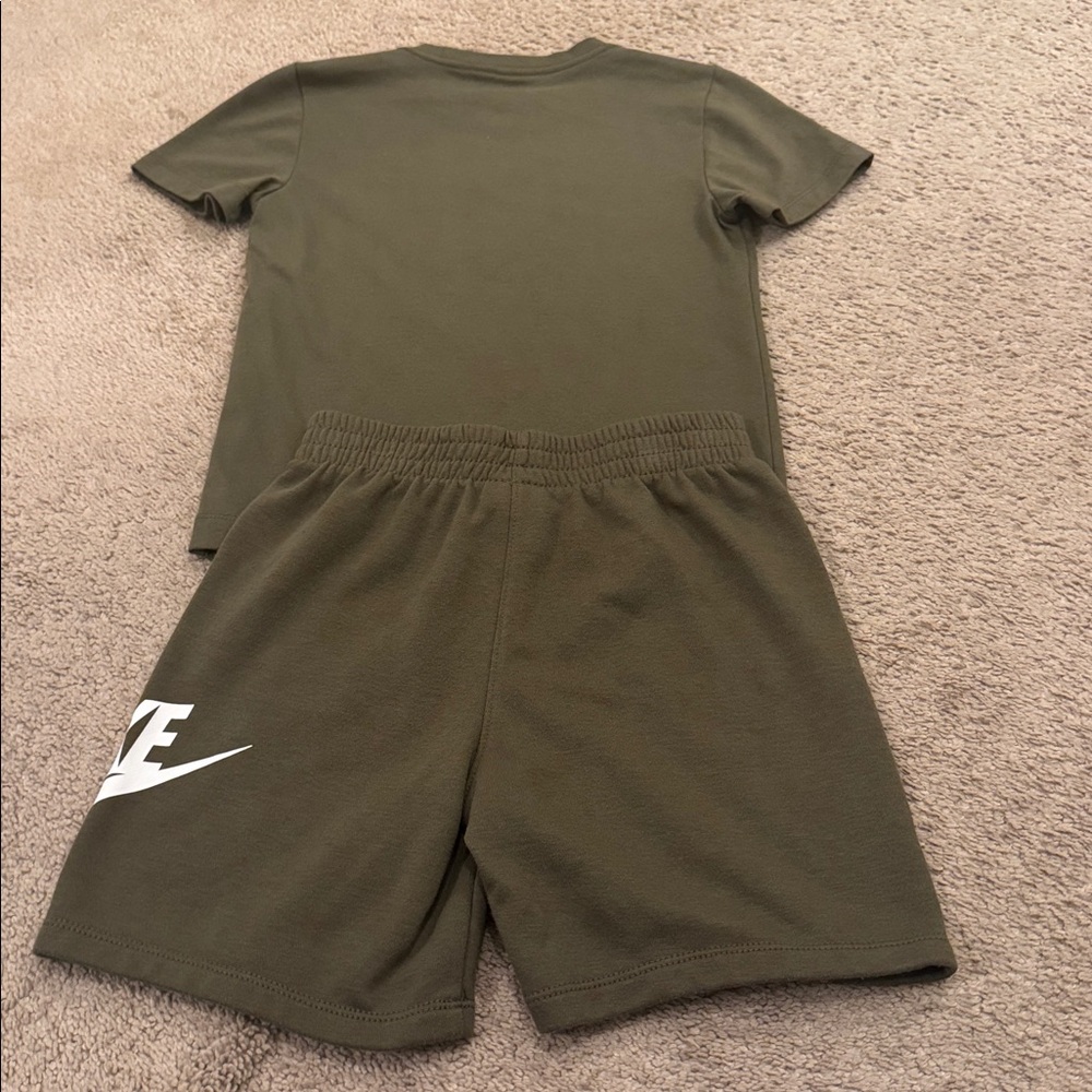 Nike Olive Green Logo Tee and Shorts Set - Picture 4 of 6